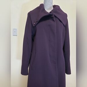 Beautifully Made Wool and Cashmere George Simonton Coat in Dark Purple
